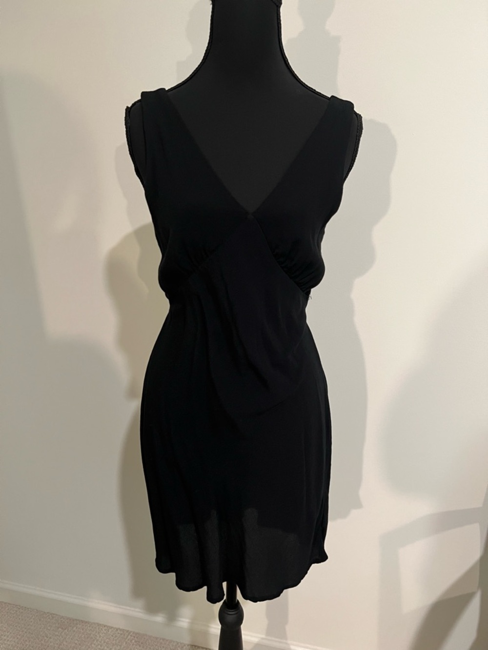 wild fable Black Sleeveless V-Neck Mini Dress